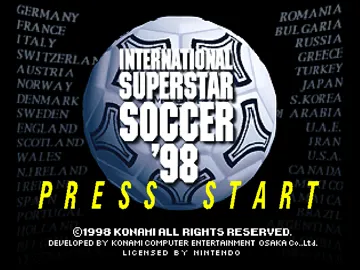 International Superstar Soccer '98 (USA) screen shot title